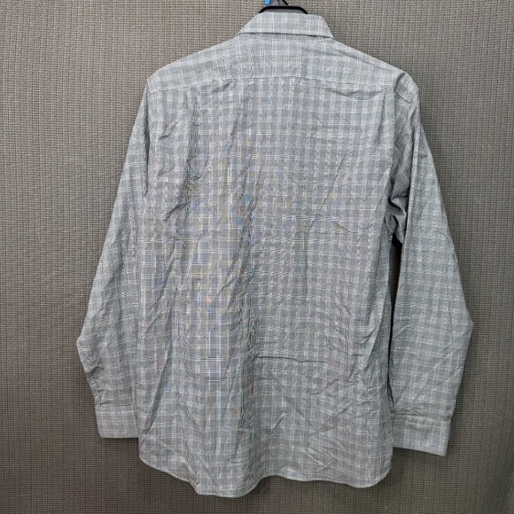 Lauren Ralph Lauren Mens 17 1/2 36/37 Gray Plaid Slim Fit Shirt Long Sleeve - Picture 2 of 8